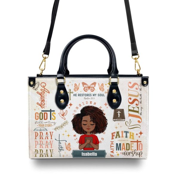Faith Pray On It - Personalized Leather Handbag Sblhbltn1357L