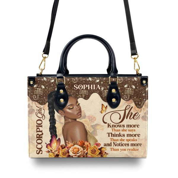 She Knows - Personalized Leather Handbag