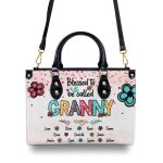 Blessed Nana - Personalized Leather Handbag Ms101