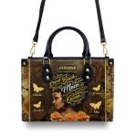Mom Butterfly - Personalized Leather Handbag Sblhbltn1333M