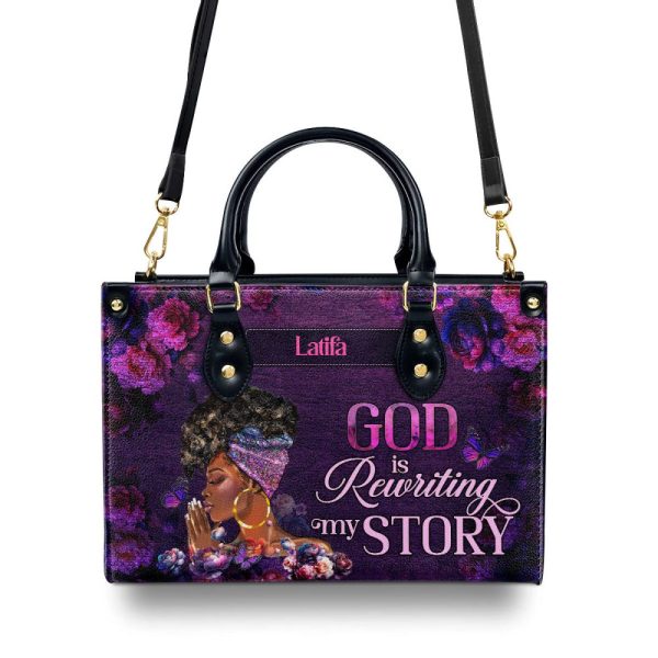 God Is Rewriting My Story - Personalized Leather Handbag Sblhblm1284L