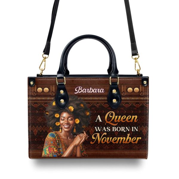 Black Queen - Personalized Leather Handbag