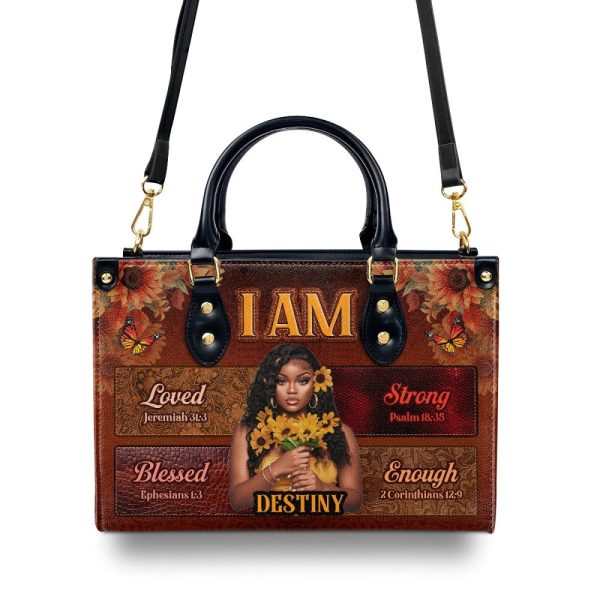 I Am - Personalized Leather Handbag