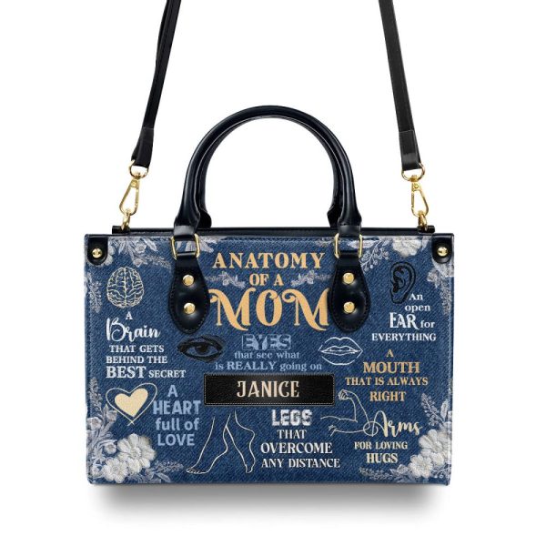 Anatomy Of A Mom - Personalized Leather Handbag Mb63B