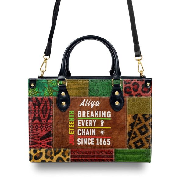 Juneteenth - Personalized Leather Hand Bag Sblhbha24