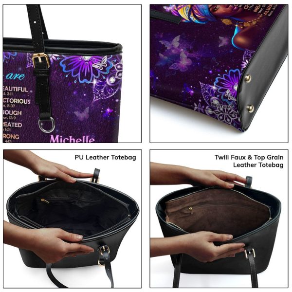 God Says You Are - Personalized Leather Totebag