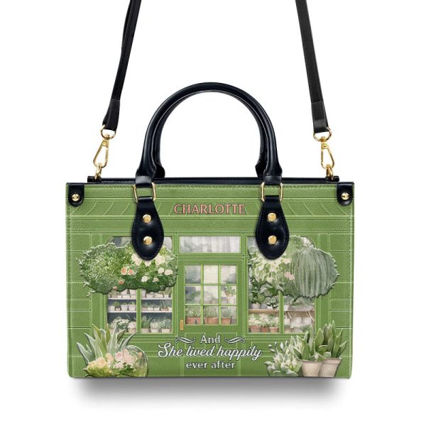 And She Lived Happily Ever After - Personalized Leather Handbag Sblhbt78