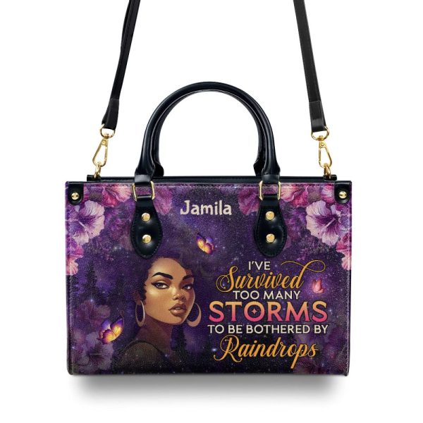 I'Ve Survived Too Many Storms - Personalized Leather Handbag