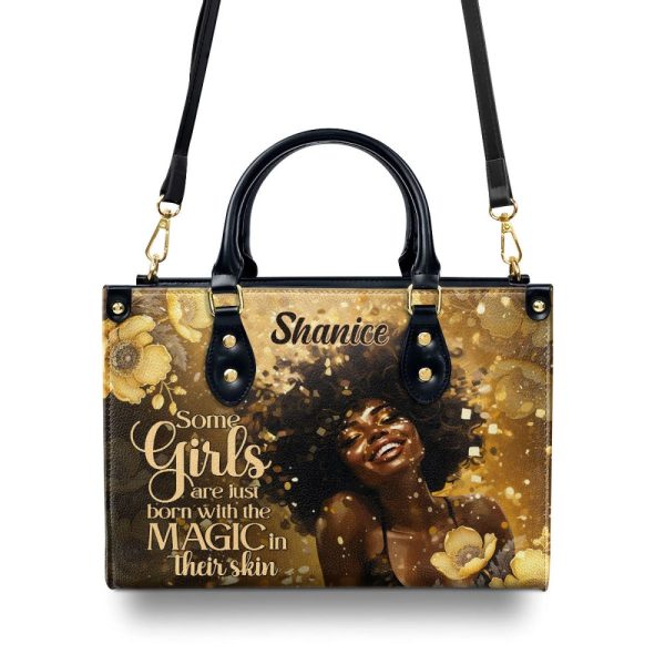 Born With The Magic - Personalized Leather Hand Bag Stb89