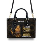 A Black Queen Living My Best Life - Personalized Leather Handbag