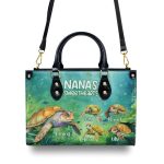 Nana'S Sweethearts - Turtles Personalized Leather Handbag Stb109