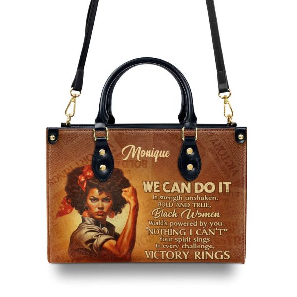 We Can Do It - Personalized Leather Handbag Stb163