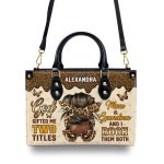 God Gifted Me Two Titles - Personalized Leather Handbag