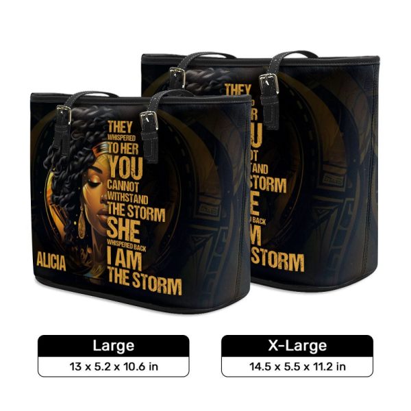 I Am The Storm - Personalized Leather Totebag