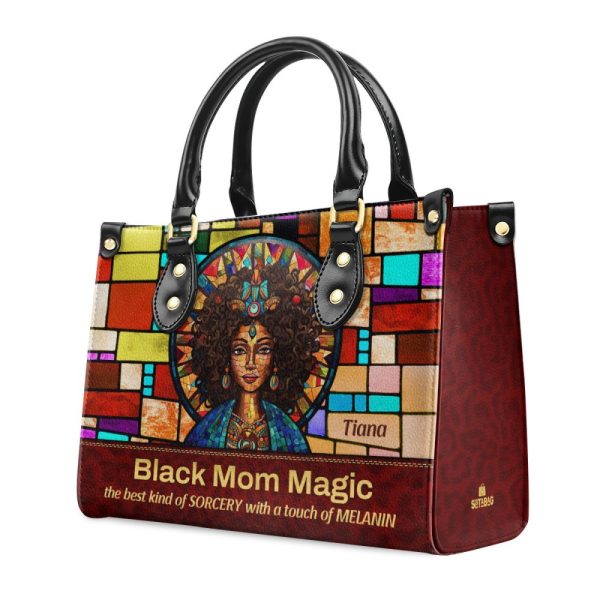 Black Mom Magic - Personalized Leather Handbag - Sb14