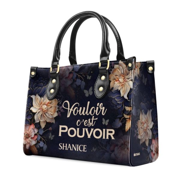 Vouloir, C’Est Pouvoir - Personalized Leather Handbag Sb604
