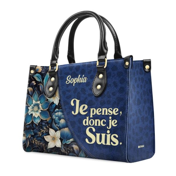 Je Pense, Donc Je Suis - Personalized Leather Handbag Sb605