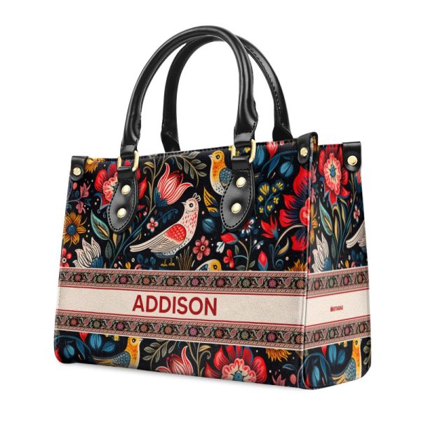 Flower - Four Seasons - Personalized Leather Handbag Stb117