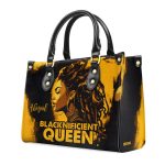 Blacknificient Queen - Personalized Leather Handbag Stb11A