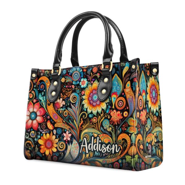 Flourish - Personalized Leather Handbag Stb129