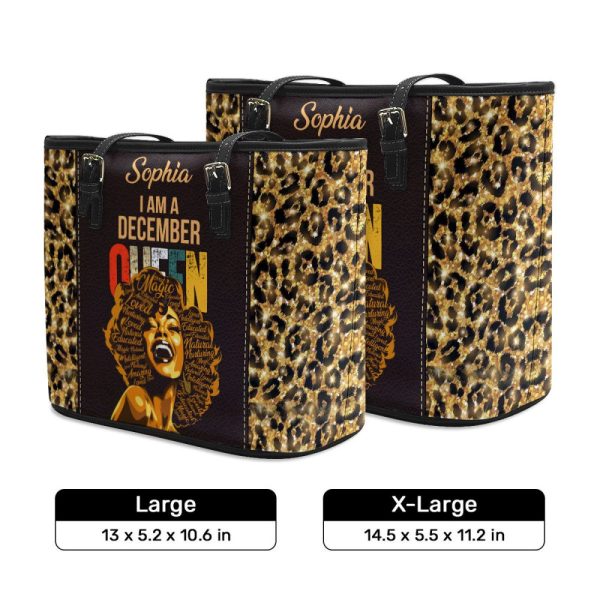 I Am A Queen - Personalized Leather Totebag