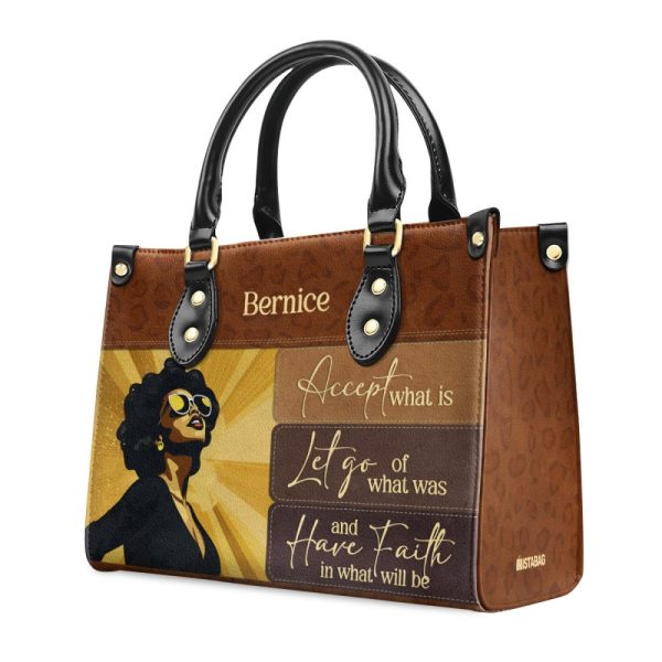Have Faith In What Will Be - Personalized Leather Handbag Stb13