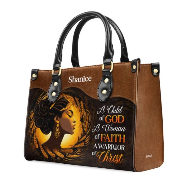 A Child Of God - Personalized Leather Handbag Stb27