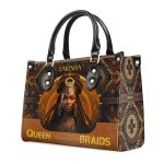 Queen Crowned In Braids - Personalized Leather Handbag Stb33