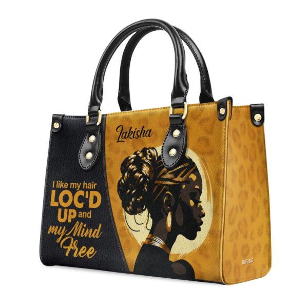 I Like My Hair Loc'D Up - Personalized Leather Handbag Stb39