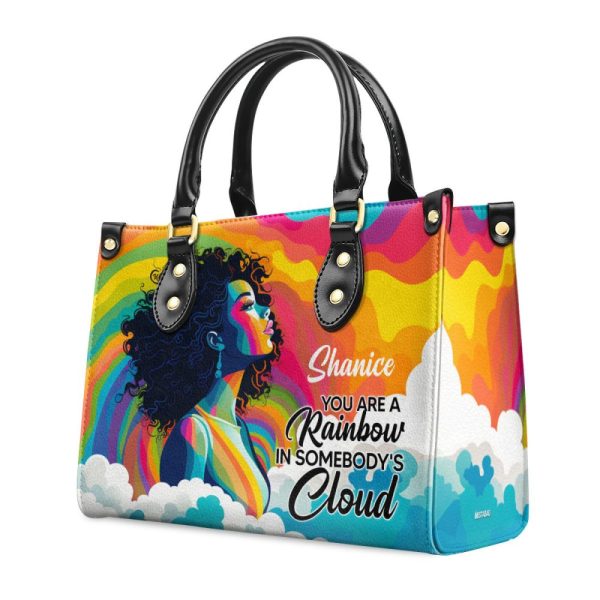 You Are A Rainbow - Personalized Leather Hand Bag Stb48