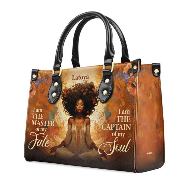 I Am The Master Of My Fate - Personalized Leather Handbag Stb56