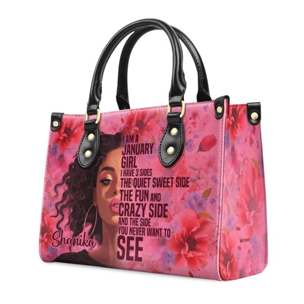 I Am A Girl - Personalized Leather Handbag Stb72