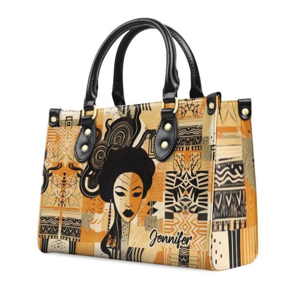 Black Origin Art - Personalized Leather Handbag Stb50