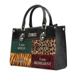 I Am Bold, Loved, Strong, Resilient - Personalized Leather Handbag Sbhn03
