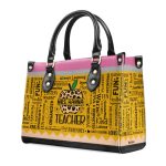 Teacher Apple - Personalized Leather Handbag Sblhbltn997M