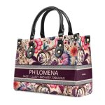 Classy Flower - Personalized Leather Handbag Stb124
