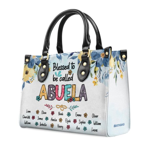 Blessed To Be Called Grandma/Nana... - Personalized Leather Handbag Ms101