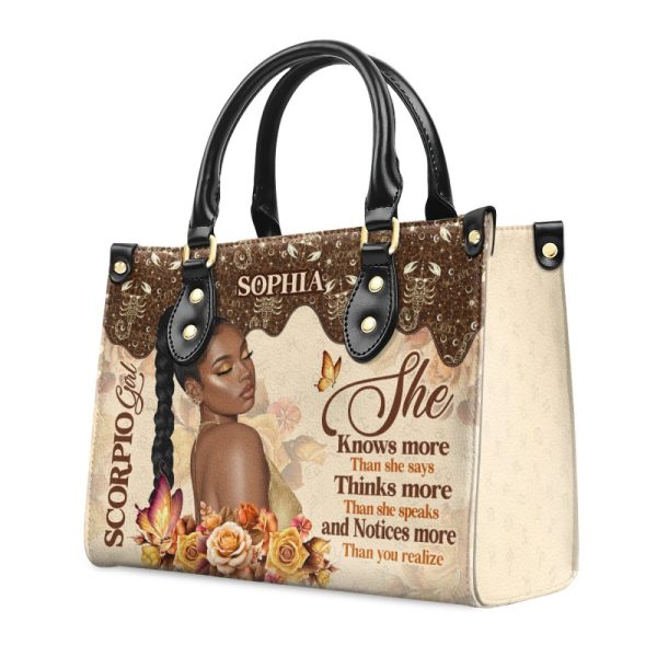 She Knows - Personalized Leather Handbag
