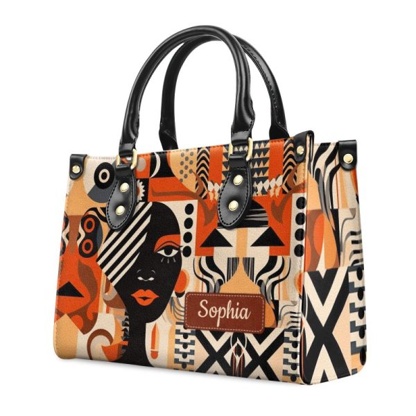 Black Beauty - Personalized Leather Handbag Stb51