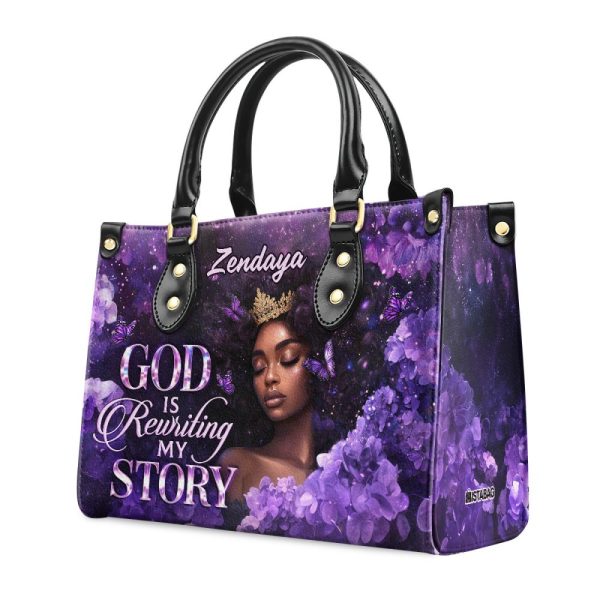 God Is Rewriting My Story - Personalized Leather Handbag