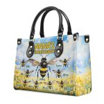 Nana'S Sweethearts - Bees Personalized Leather Handbag Stb114