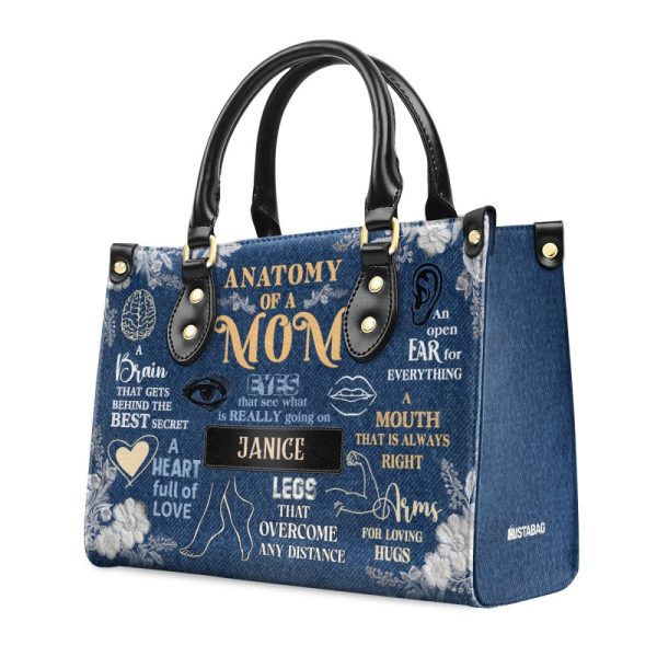 Anatomy Of A Mom - Personalized Leather Handbag Mb63B