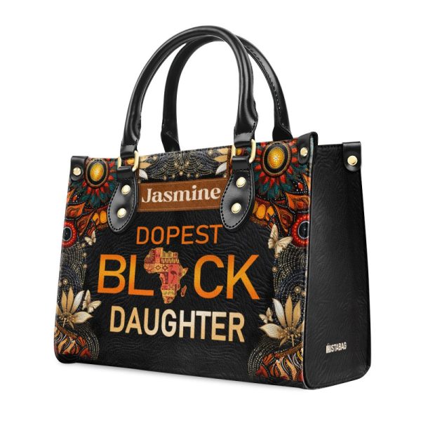Dopest Black Daughter - Personalized Leather Handbag Mb64B