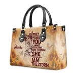 I Am The Storm - Personalized Leather Handbag Stb178