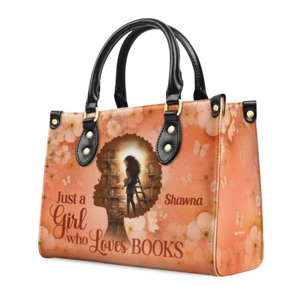 Just A Girl Who Loves Books - Personalized Leather Handbag Stb179