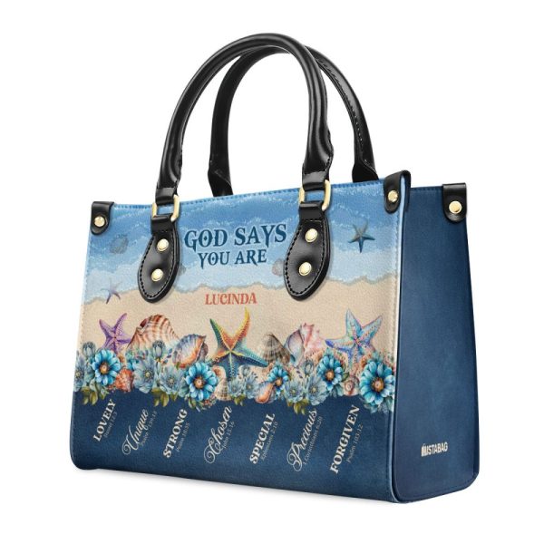 God Says You Are - Personalized Leather Handbag Mb87