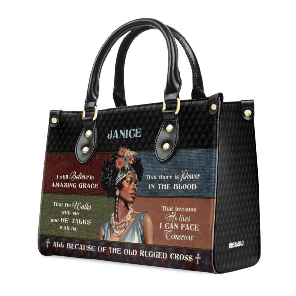 I Still Believe In Amazing Grace - Personalized Leather Handbag Mb52