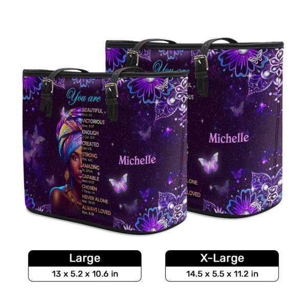 God Says You Are - Personalized Leather Totebag