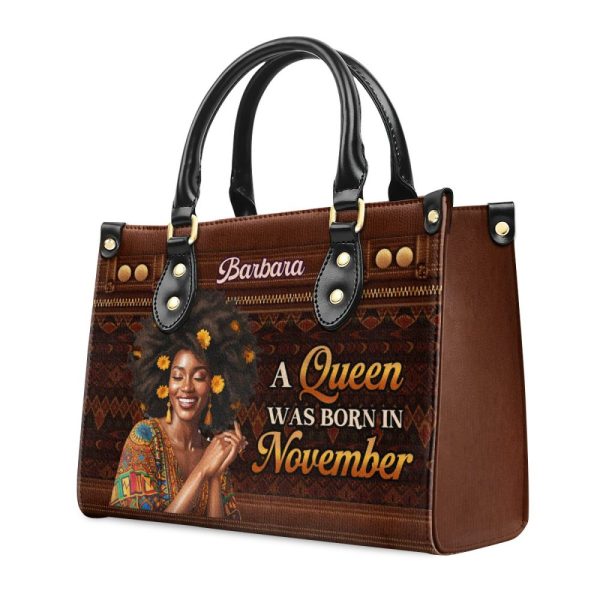 Black Queen - Personalized Leather Handbag