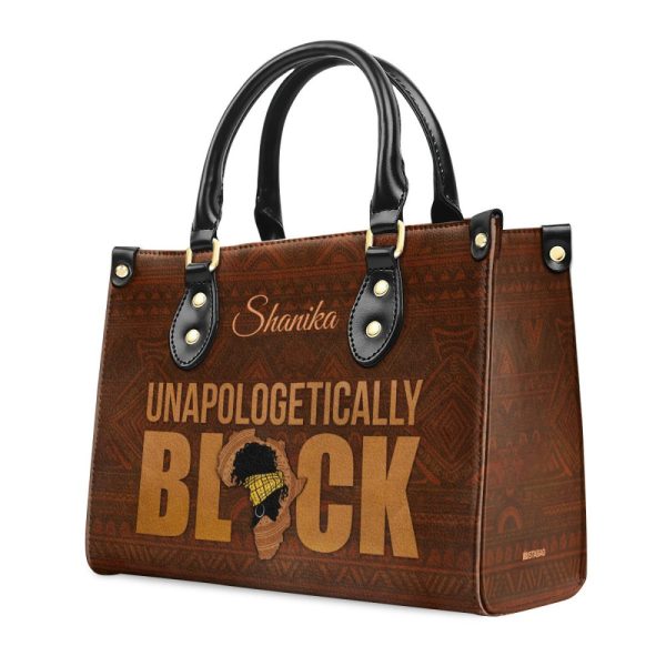 Unapologetically Black - Personalized Leather Handbag Stb167